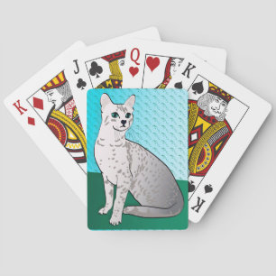 Ägyptische Mau-Katze - Aqua-Hintergrund Spielkarten