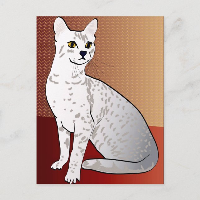 Ägyptische Mau-Katze - Hintergrund aus Bronze Postkarte (Vorderseite)