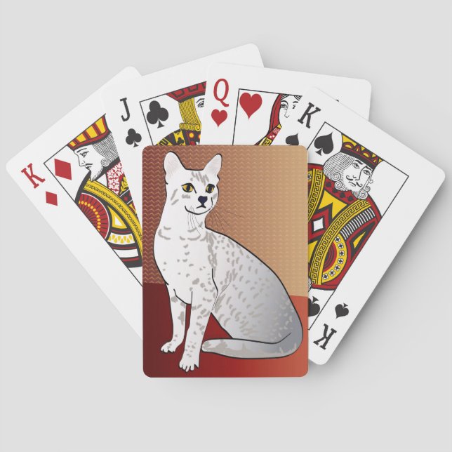 Ägyptische Mau-Katze - Hintergrund aus Bronze Spielkarten (Rückseite)