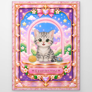 Ägyptische Mau-Katze, Kawaii-Kunst Postkarte