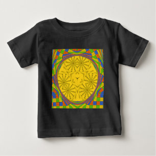 Ägyptische Motif Art Print Checkered Frame Design Baby T-shirt