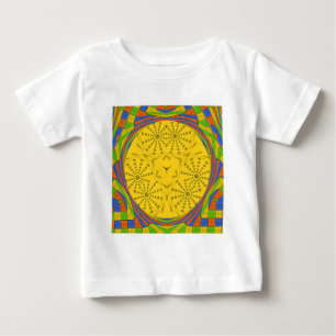 Ägyptische Motif Art Print Checkered Frame Design Baby T-shirt
