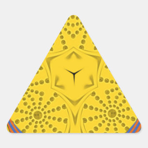 Ägyptische Motif Art Print Checkered Frame Design Dreieckiger Aufkleber