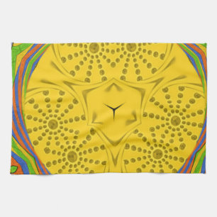 Ägyptische Motif Art Print Checkered Frame Design Handtuch