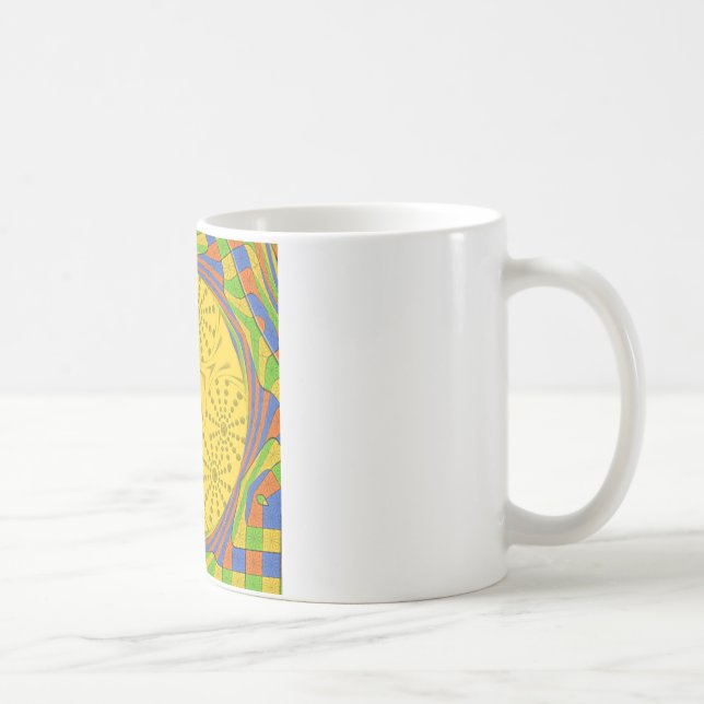 Ägyptische Motif Art Print Checkered Frame Design Kaffeetasse (Rechts)