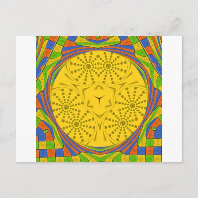 Ägyptische Motif Art Print Checkered Frame Design Postkarte (Vorderseite)