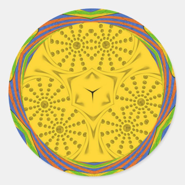 Ägyptische Motif Art Print Checkered Frame Design Runder Aufkleber (Vorderseite)