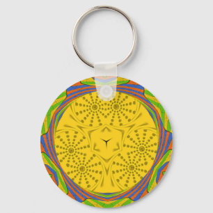Ägyptische Motif Art Print Checkered Frame Design Schlüsselanhänger