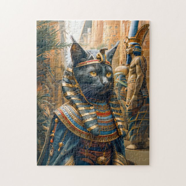 Ägyptische Pharao-Katze mit gestreifter Hitze (Vertikal)