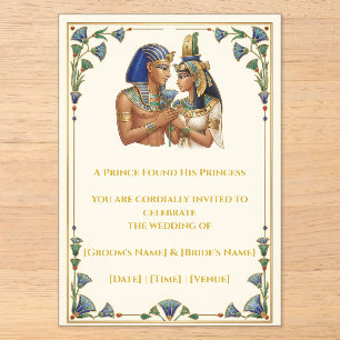 Ägyptische Pharaonen-Prinz- und Prinzessinnen-Hoch Acryleinladungen