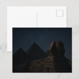 Ägyptische Postcard Sphinx Pyramids Night Sky Postkarte
