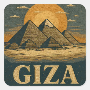 Ägyptische Pyramiden in der Gizeh Große Pyramide s Quadratischer Aufkleber