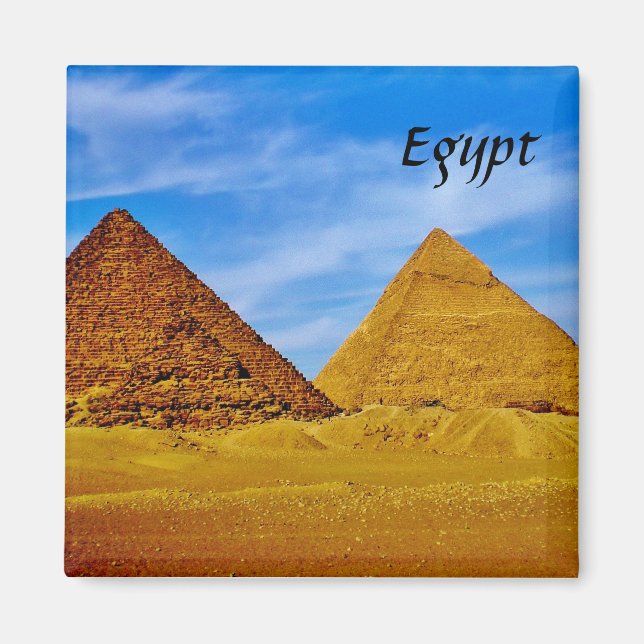 Ägyptische Pyramiden in Gizeh Magnet (Vorne)