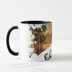 Ägyptische Pyramiden Nil-Mosaik-Tasche Antikes E Tasse