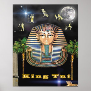 Ägyptische Pyramiden und König Tut art Poster
