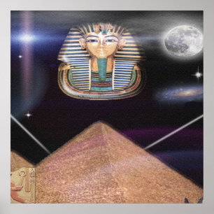 Ägyptische Pyramiden und König Tut Art Poster