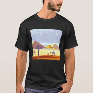 Ägyptische Pyramiden-Wüste Camel Art Deco T-Shirt
