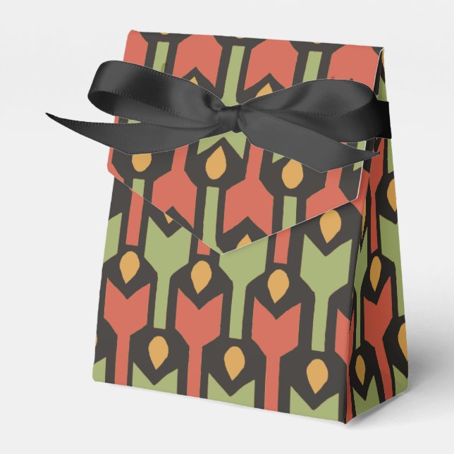 Ägyptische Rot-Grüne-Pfeil-Muster Zelt-Bevorzugung Geschenkschachtel (Vorderseite)