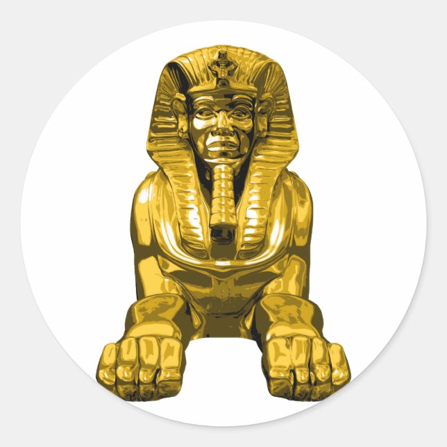 Ägyptische Sphinx Runder Aufkleber (Vorderseite)