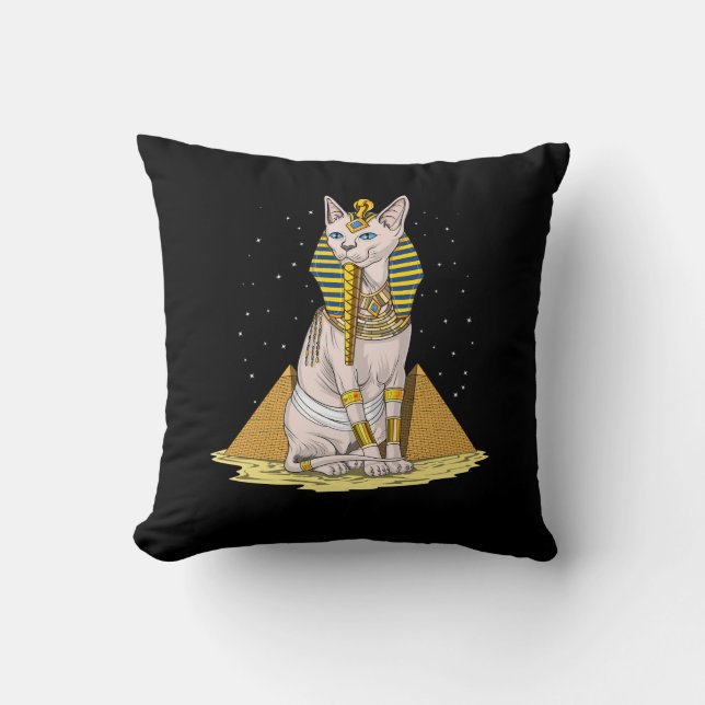 Ägyptische Sphynx Cat Bastet Antike Göttin Kissen (Vorderseite)