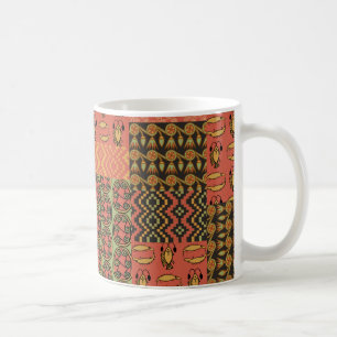 Ägyptische Stammesfische Imitate Patchwork Kaffee Kaffeetasse