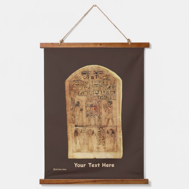 Ägyptische Stele Wandteppich Mit Holzrahmen (Vorderseite)