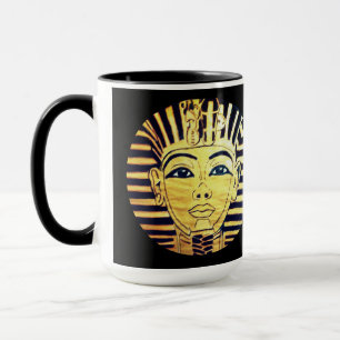 Ägyptische Stil Schwarz und Gold Pharao Kaffee Tas Tasse