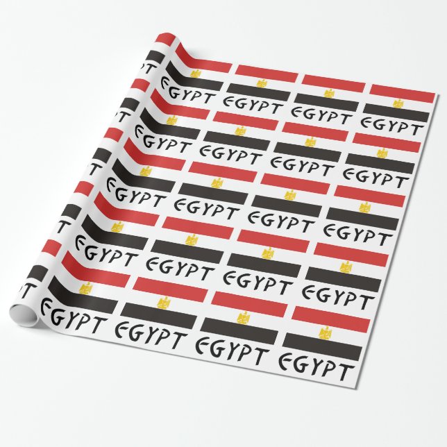 Ägyptische und ägyptische Flagge Geschenkpapier (Ungerollt)