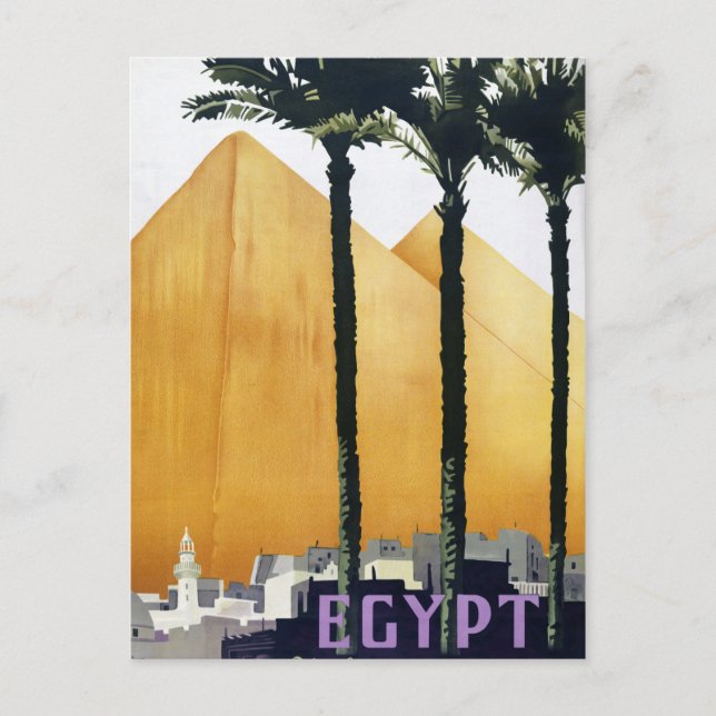 Ägyptische Vintage Reiseplakat Neu Postkarte (Vorderseite)
