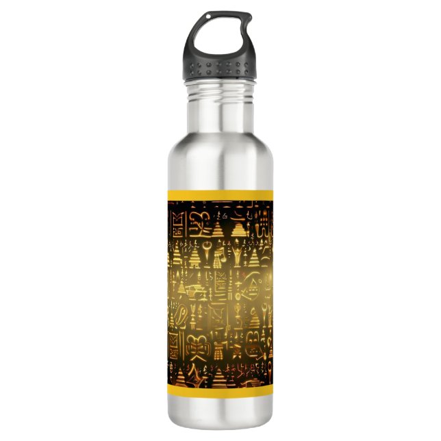 Ägyptische WeihnachtsHieroglyphen 2 Edelstahlflasche (Vorderseite)