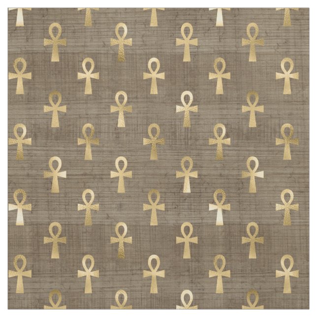 Ägyptischer Ankh auf Brown Stoff (Muster)