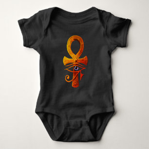 Ägyptischer Ankh Auge des alten Horus Symbol Prote Baby Strampler