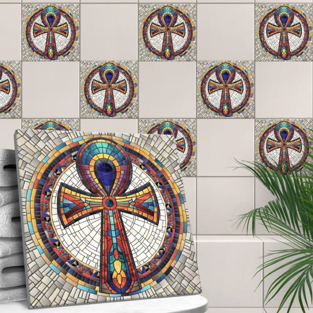 Ägyptischer Ankh Cross-Mosaik Art Fliese (Von Creator hochgeladen)