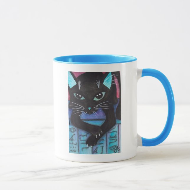 Ägyptischer Bast-schwarze Katze Tasse (Rechts)
