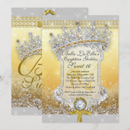 Ägyptischer Bling Sweet 16 Quince-Einladungen Einladung