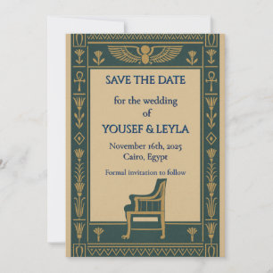 Ägyptischer Flügeldrachen Throne Gold Save the Dat Date