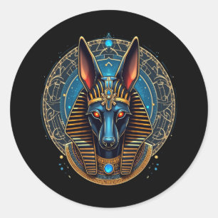 Ägyptischer Gott Anubis Alte Ägyptische Mythologie Runder Aufkleber