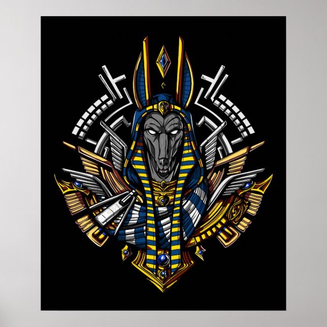 Ägyptischer Gott Anubis Ancient Wolf Pharaoh Poster (Vorne)