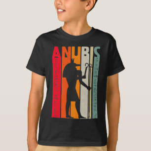 Ägyptischer Gott Anubis Retro Ägypten Hieroglyphen T-Shirt