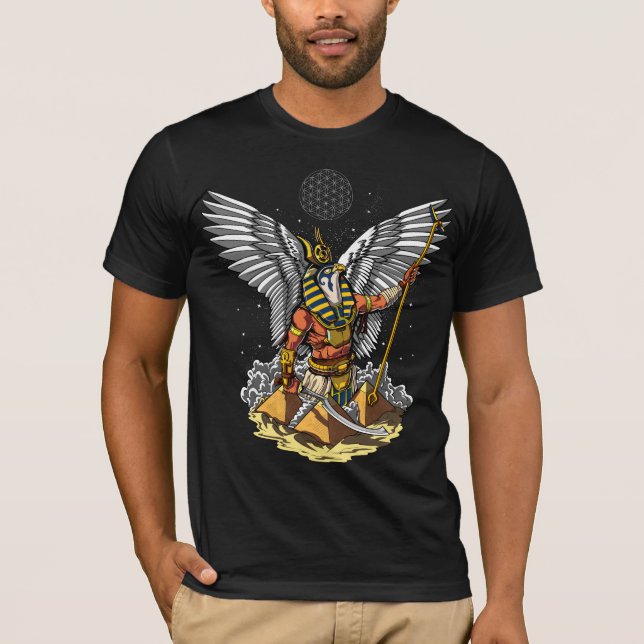 Ägyptischer Gott Horus Alte Pyramiden Ankh Mytholo T-Shirt (Vorderseite)