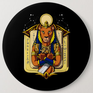 Ägyptischer Göttin-Löwin Sekhmet Gott Bastet Button