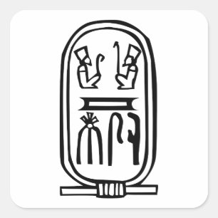Ägyptischer Hieroglyph Quadratischer Aufkleber