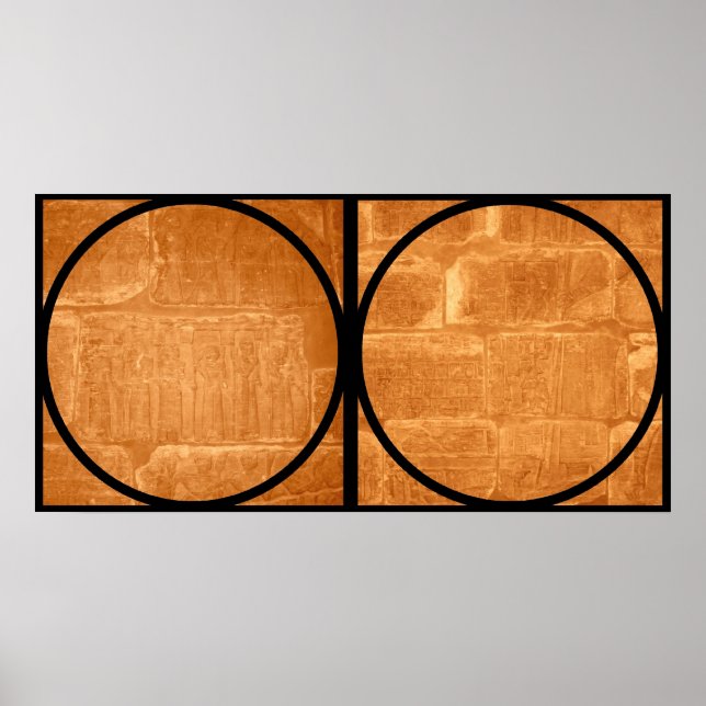 Ägyptischer Hieroglyphics-Diptych Poster (Vorne)