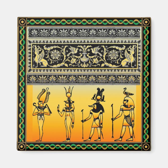 Ägyptischer Hieroglyphics-Magnet Magnet (Vorne)