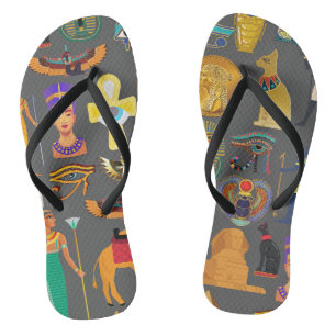 ägyptischer Hieroglyphus Symbol Muster Pharao Flip Flops