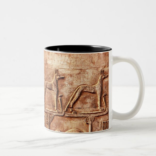 Ägyptischer Jackal-Gott Wepwawet Zweifarbige Tasse (Rechts)