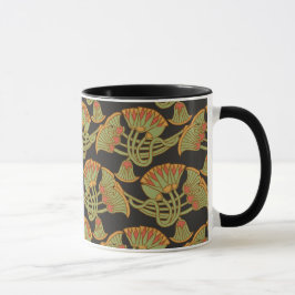 Ägyptischer Lotus und Papyrus auf der Black Coffee Tasse