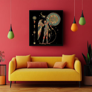 Ägyptischer Mondgott Khonsu Dark Rainbow auf Schwa Poster