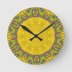 Ägyptischer Muster-Kunstdruck Runde Wanduhr