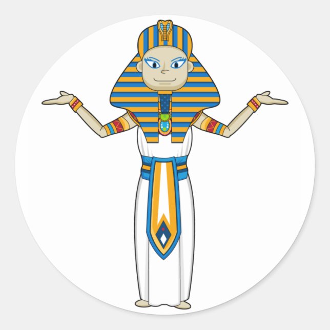 Ägyptischer Pharao-King-Sticker Runder Aufkleber (Vorderseite)